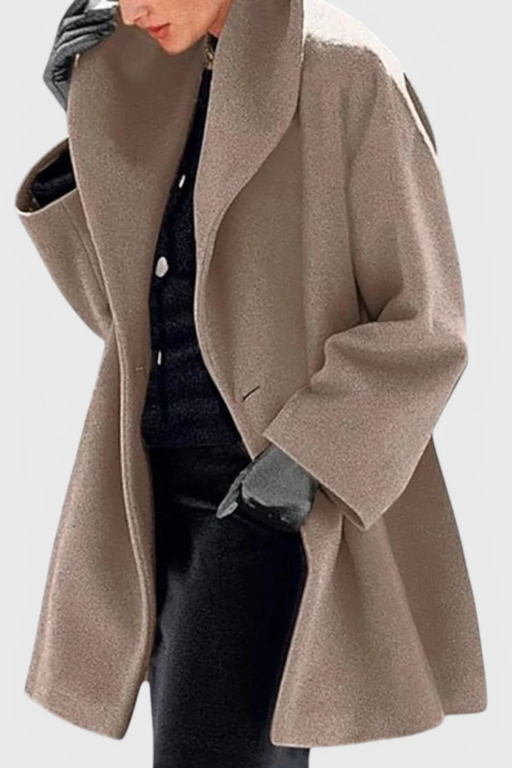 Abrigo Oversized de Mezcla de Lana Harper con Solapa Ancha - Image 4
