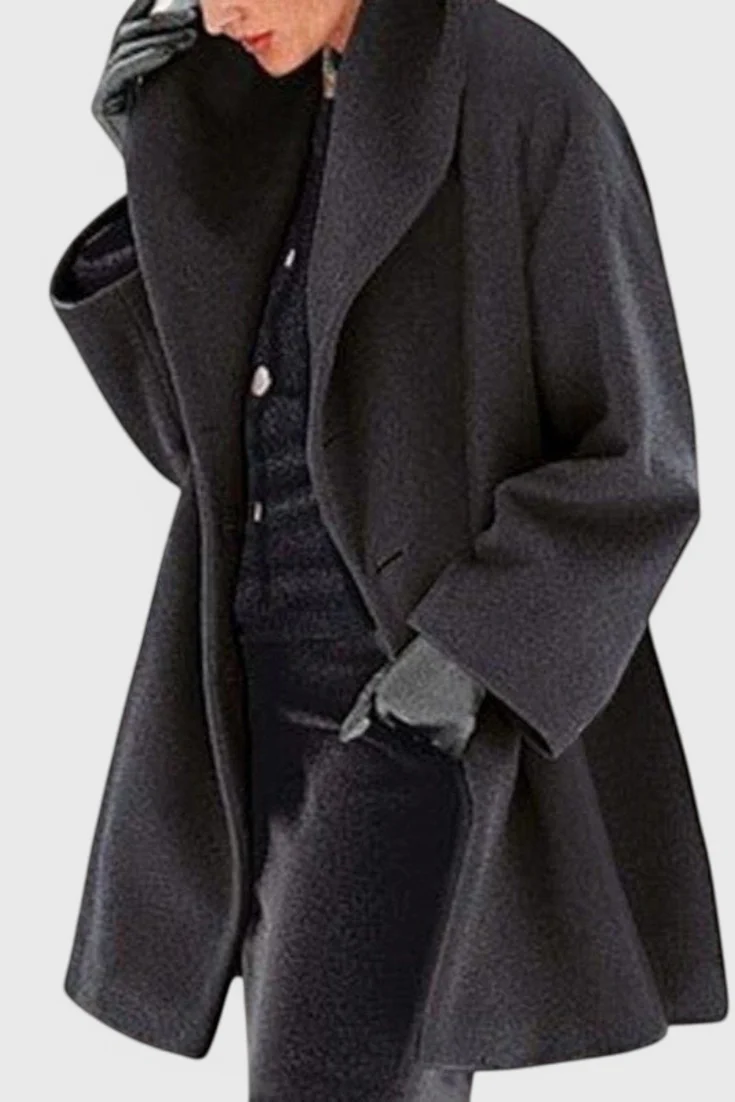 Abrigo Oversized de Mezcla de Lana Harper con Solapa Ancha - Image 5