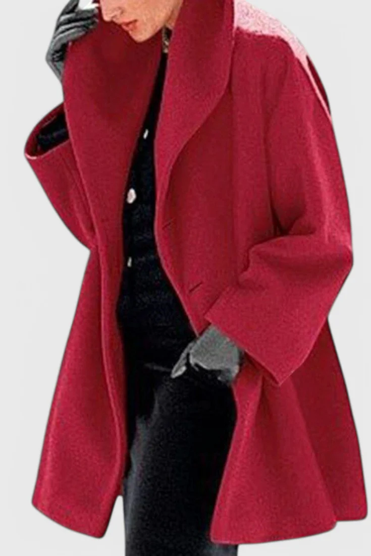 Abrigo Oversized de Mezcla de Lana Harper con Solapa Ancha - Image 6