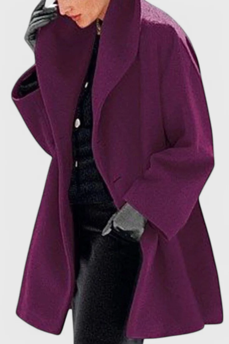 Abrigo Oversized de Mezcla de Lana Harper con Solapa Ancha - Image 7