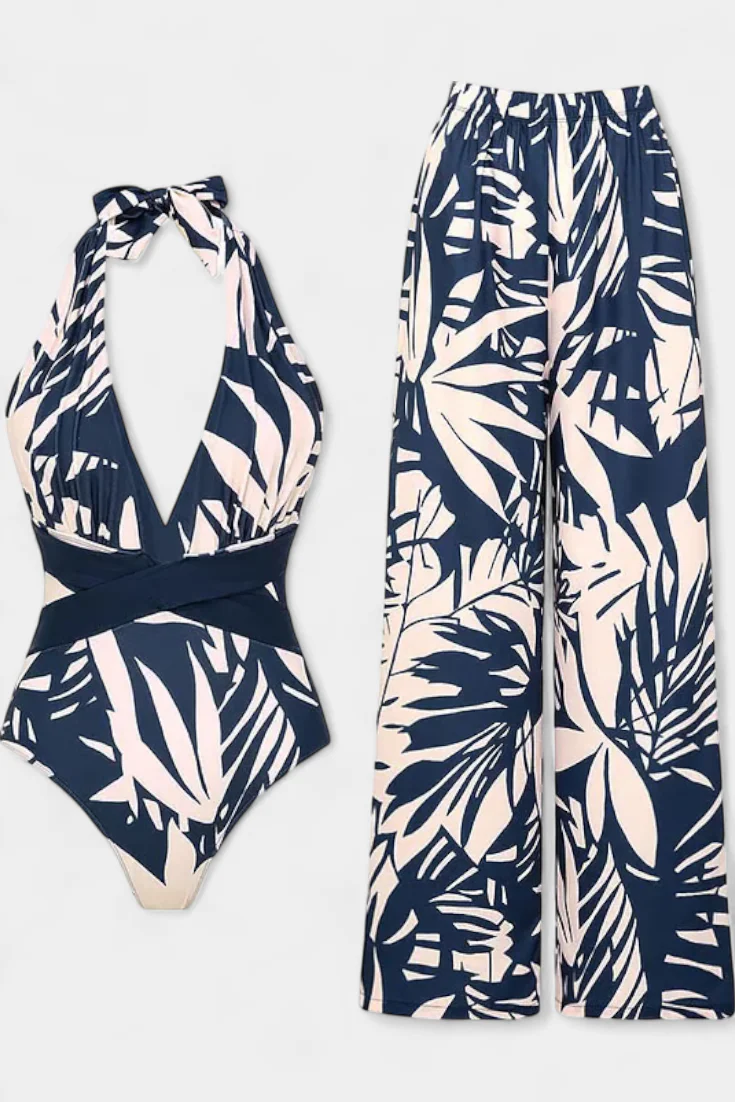 Ahria Conjunto de Bañador Estampado con Escote en V