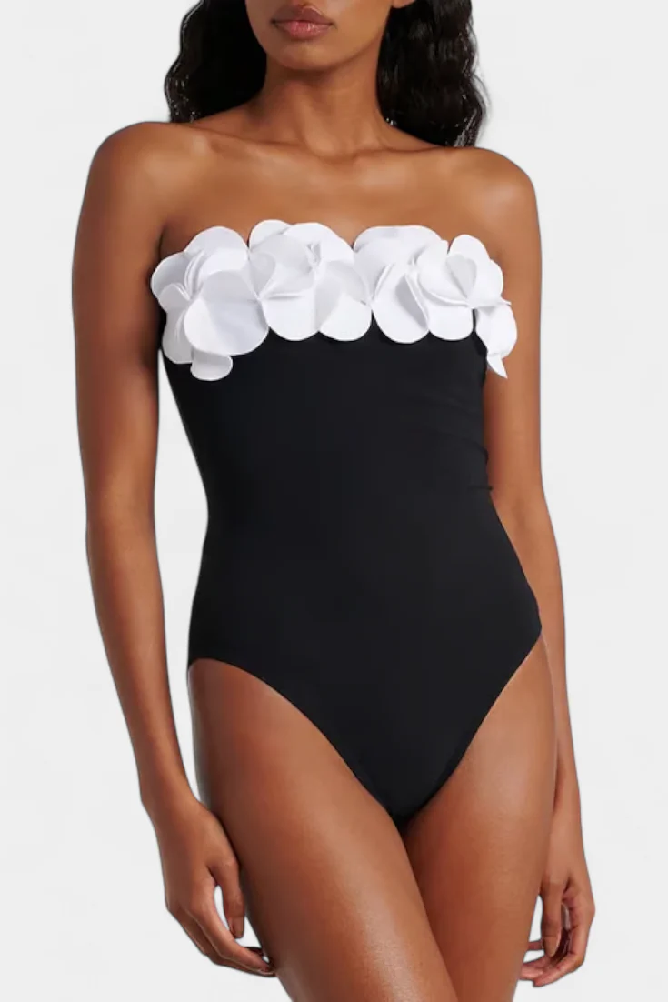 Ahria Conjunto de Bañador con Flores 3D y Falda Envolvente - Image 2