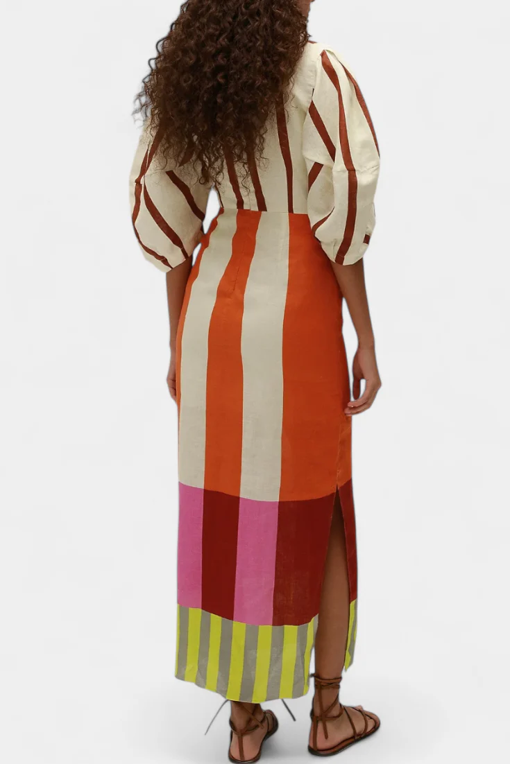 Alison Vestido Suave con Escote Frontal y Mangas Abullonadas - Image 6
