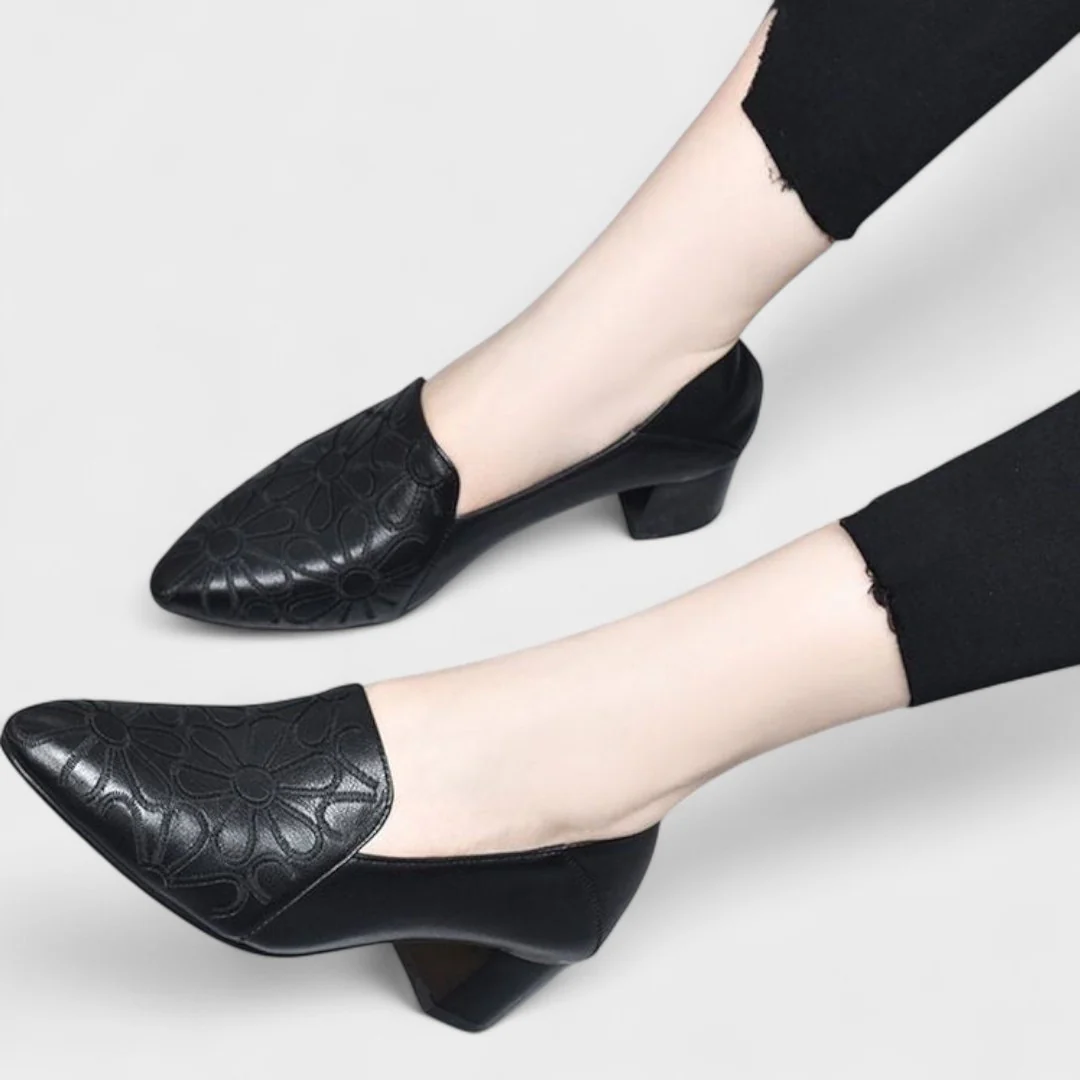 Ângela - Zapatos de tacón de piel vegana suave bordados - Image 3