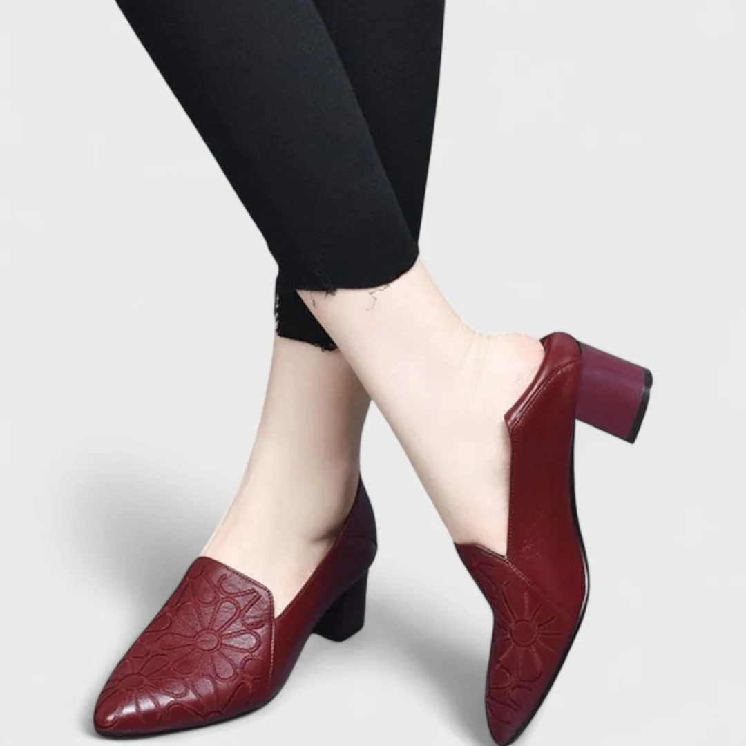 Ângela - Zapatos de tacón de piel vegana suave bordados - Image 4