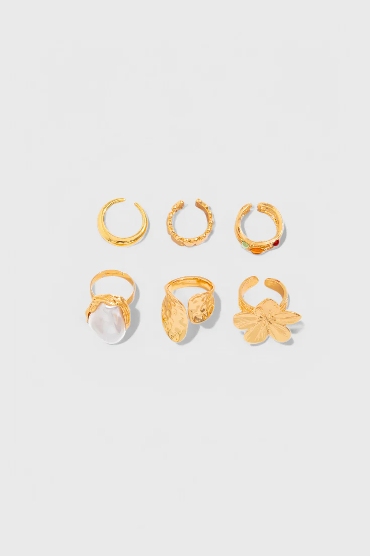 Anillo Abierto en Forma de Flor Líquida de Perla - Image 4