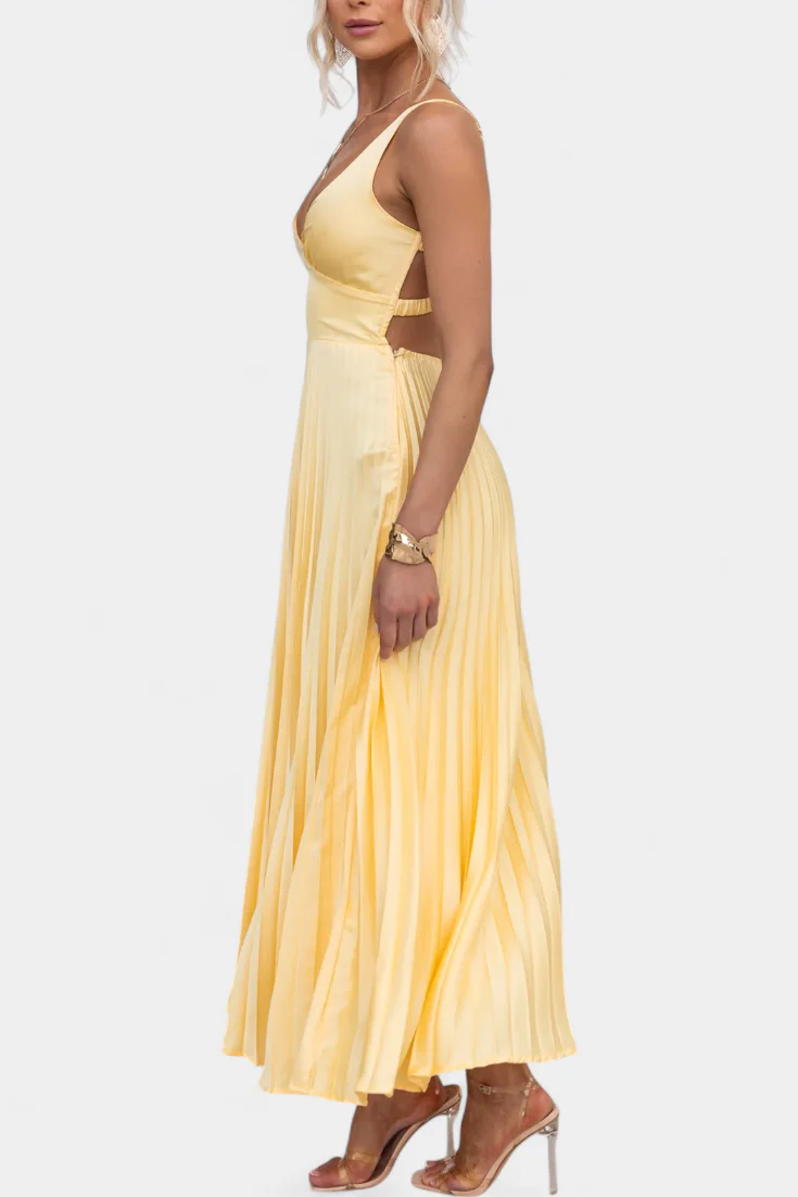 Arlena Vestido Plisado de Tiras con Espalda Cruzada - Image 4