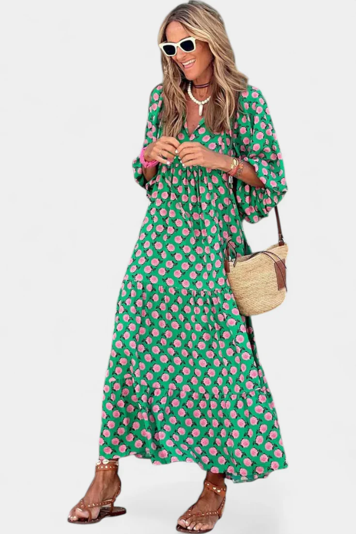 Aroa Vestido Boho con Estampado Artístico y Silueta Fluida - Image 2