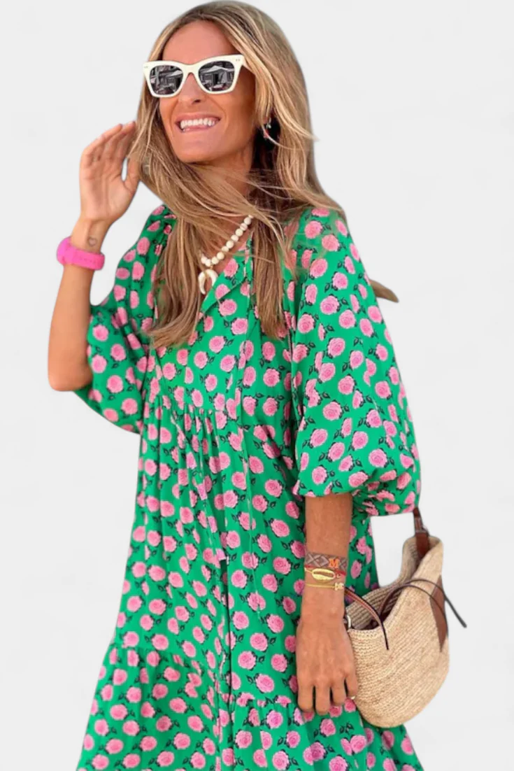Aroa Vestido Boho con Estampado Artístico y Silueta Fluida - Image 4