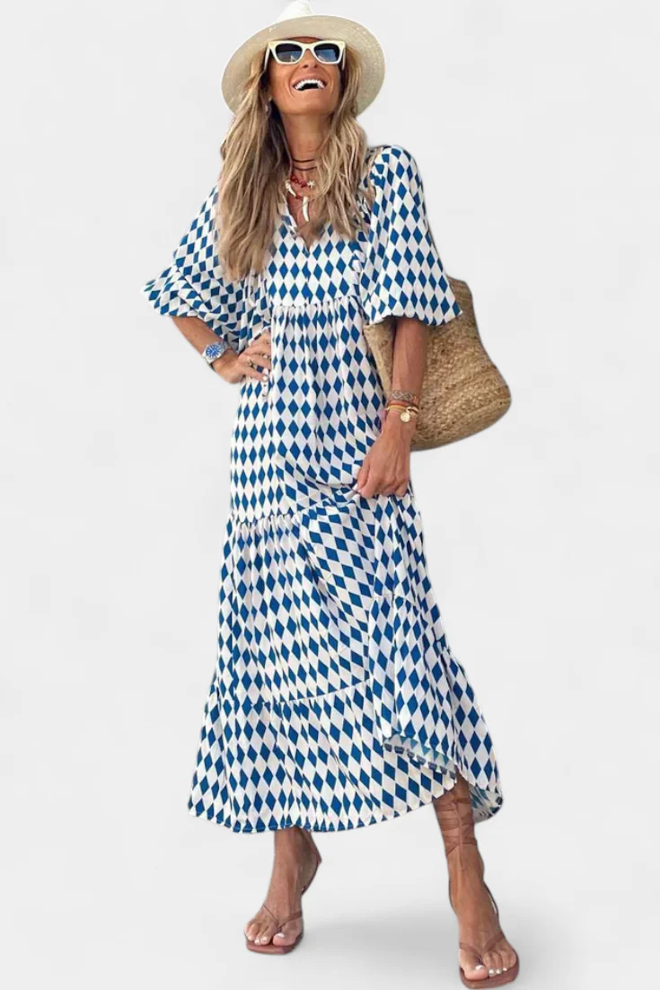 Aroa Vestido Boho con Estampado Artístico y Silueta Fluida - Image 5