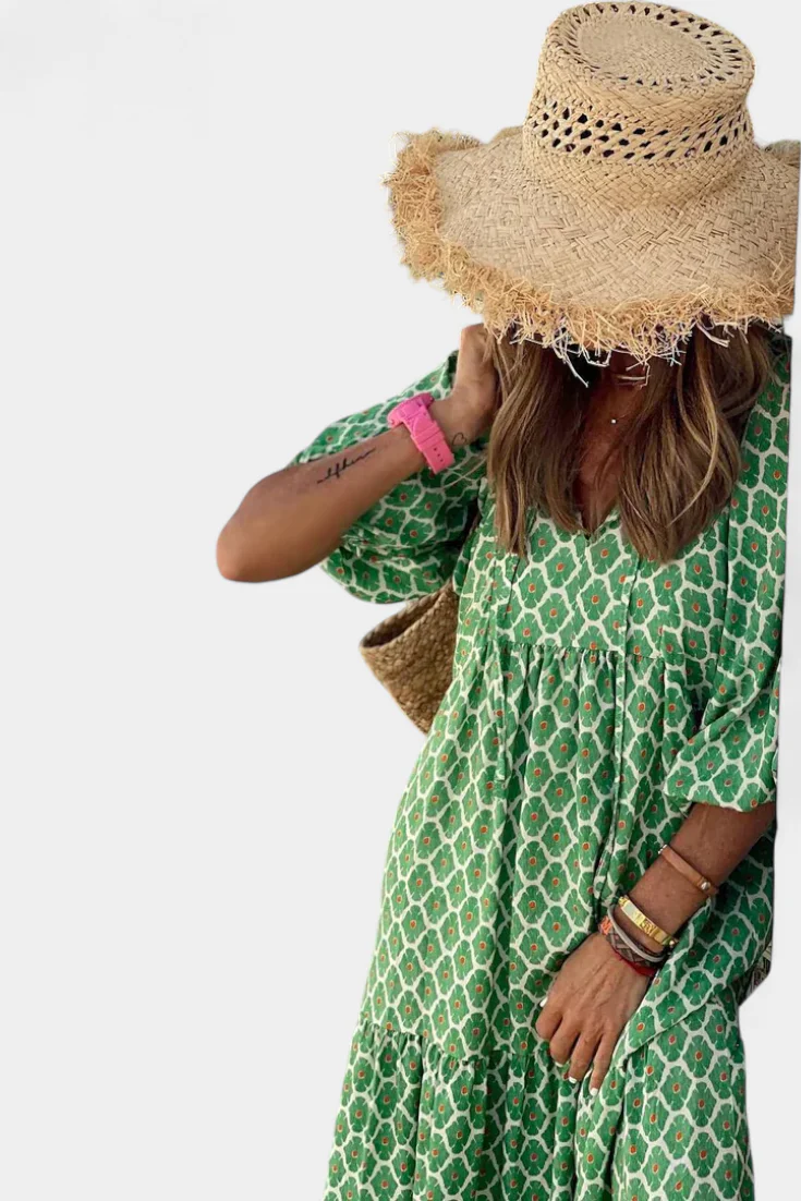 Aroa Vestido Boho con Estampado Artístico y Silueta Fluida - Image 7