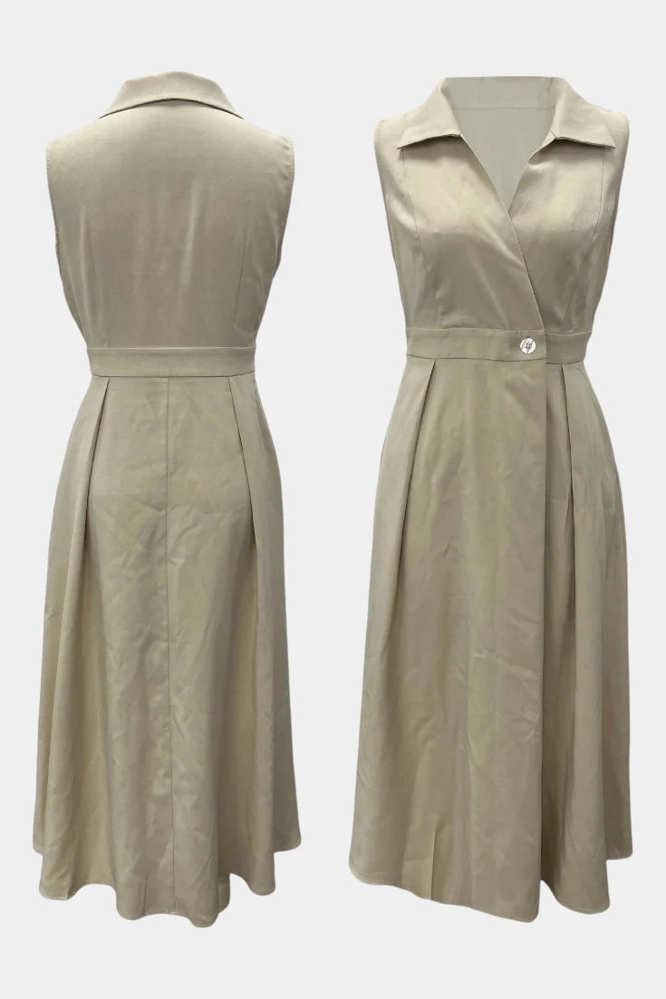 Beverly Vestido Blazer Sin Mangas con Corte A y Botones - Image 2