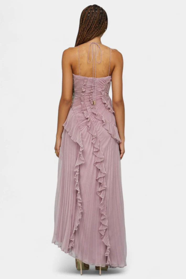 Bia Vestido de Halter con Volantes Plisados - Image 4