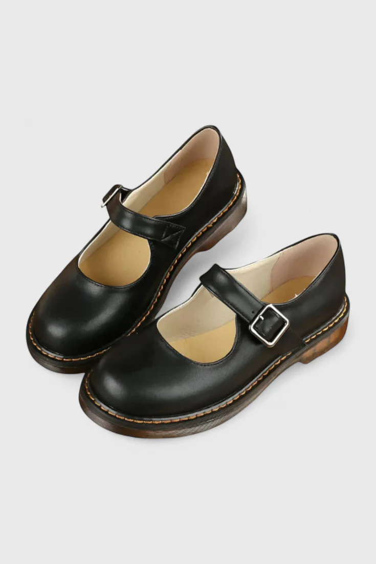 Blanca Zapatos Mary Jane Vintage con Correa y Suela de Confort - Image 2