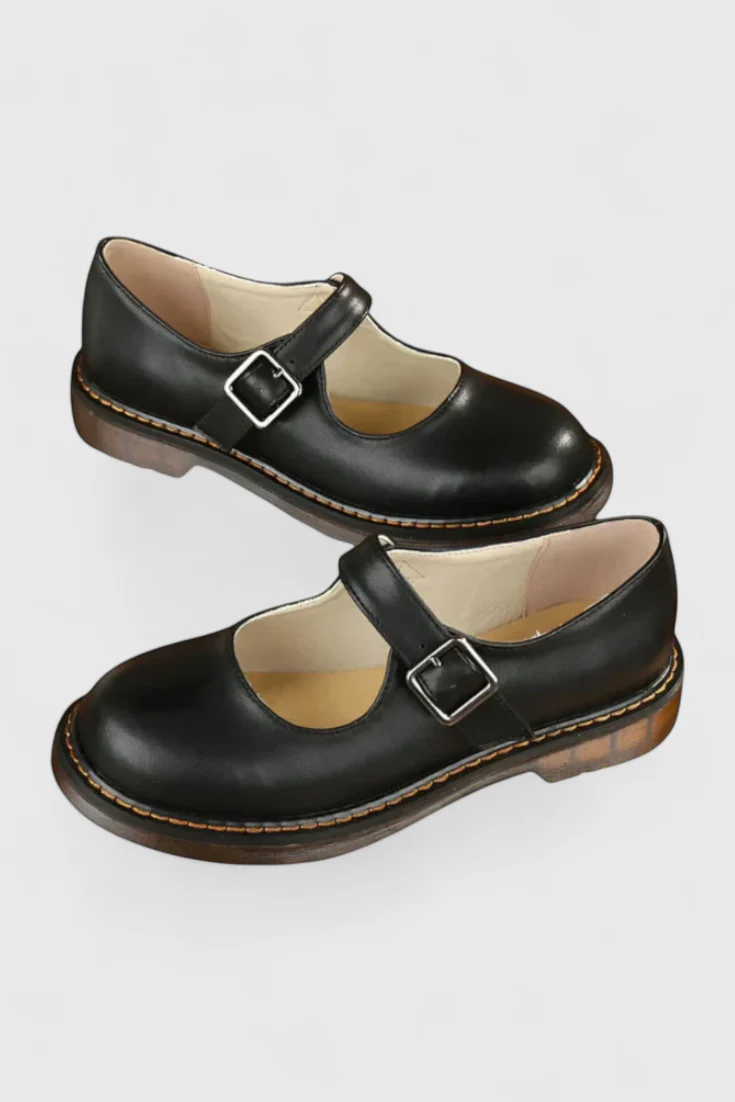Blanca Zapatos Mary Jane Vintage con Correa y Suela de Confort - Image 3