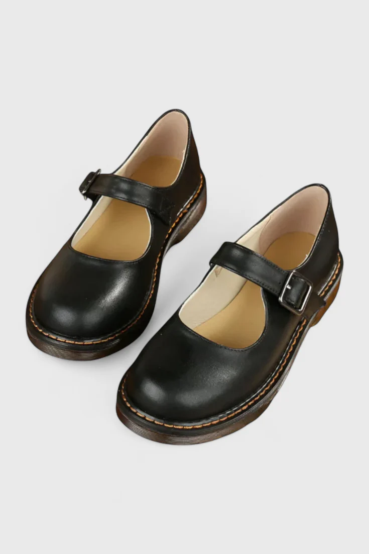 Blanca Zapatos Mary Jane Vintage con Correa y Suela de Confort - Image 4