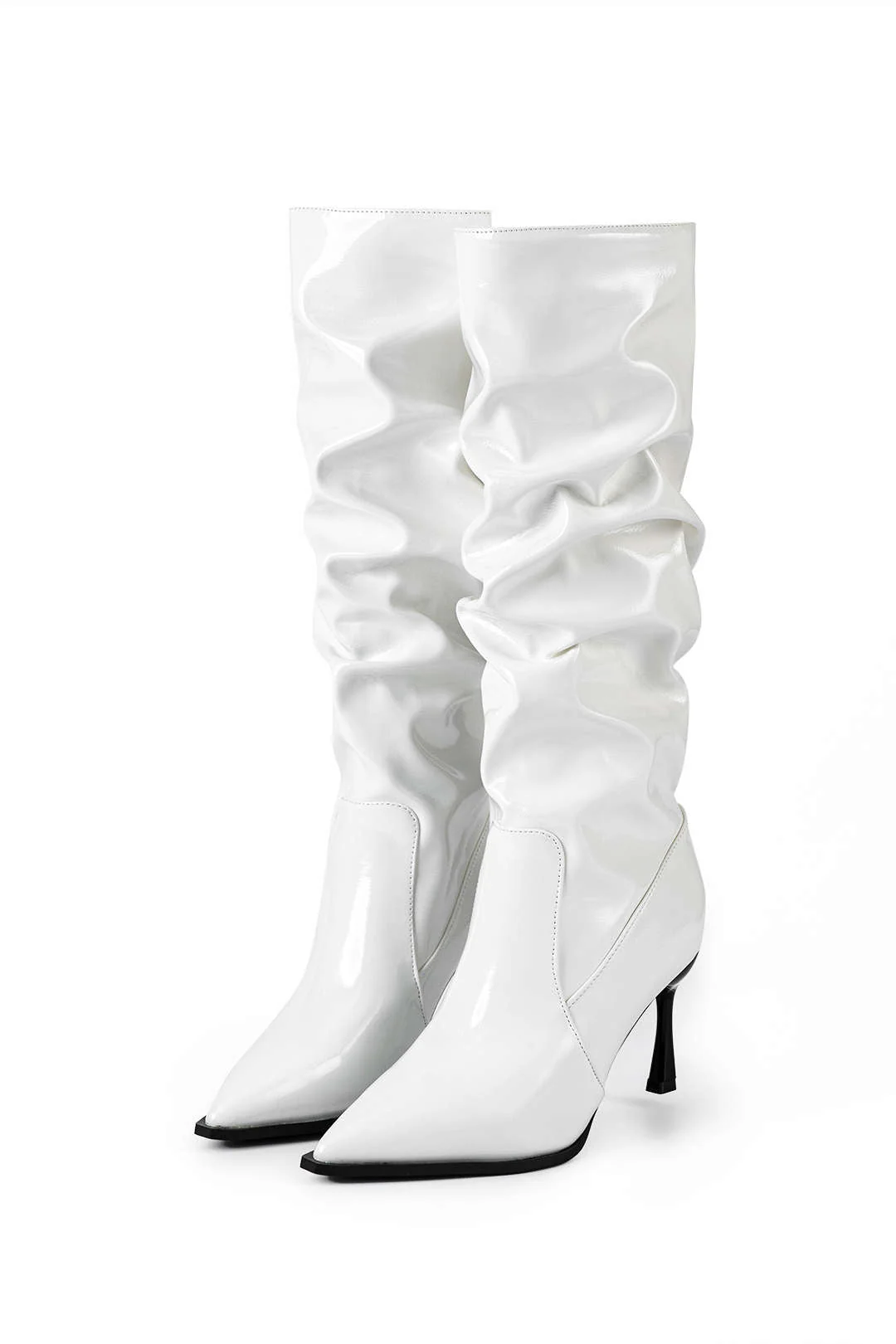 Botas de Cuero Sintético con Pliegues y Punta Afila - Image 11