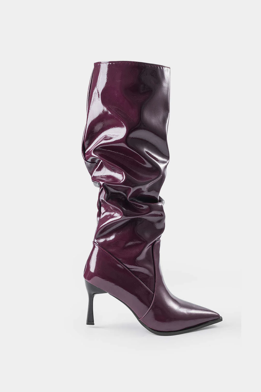 Botas de Cuero Sintético con Pliegues y Punta Afila - Image 3