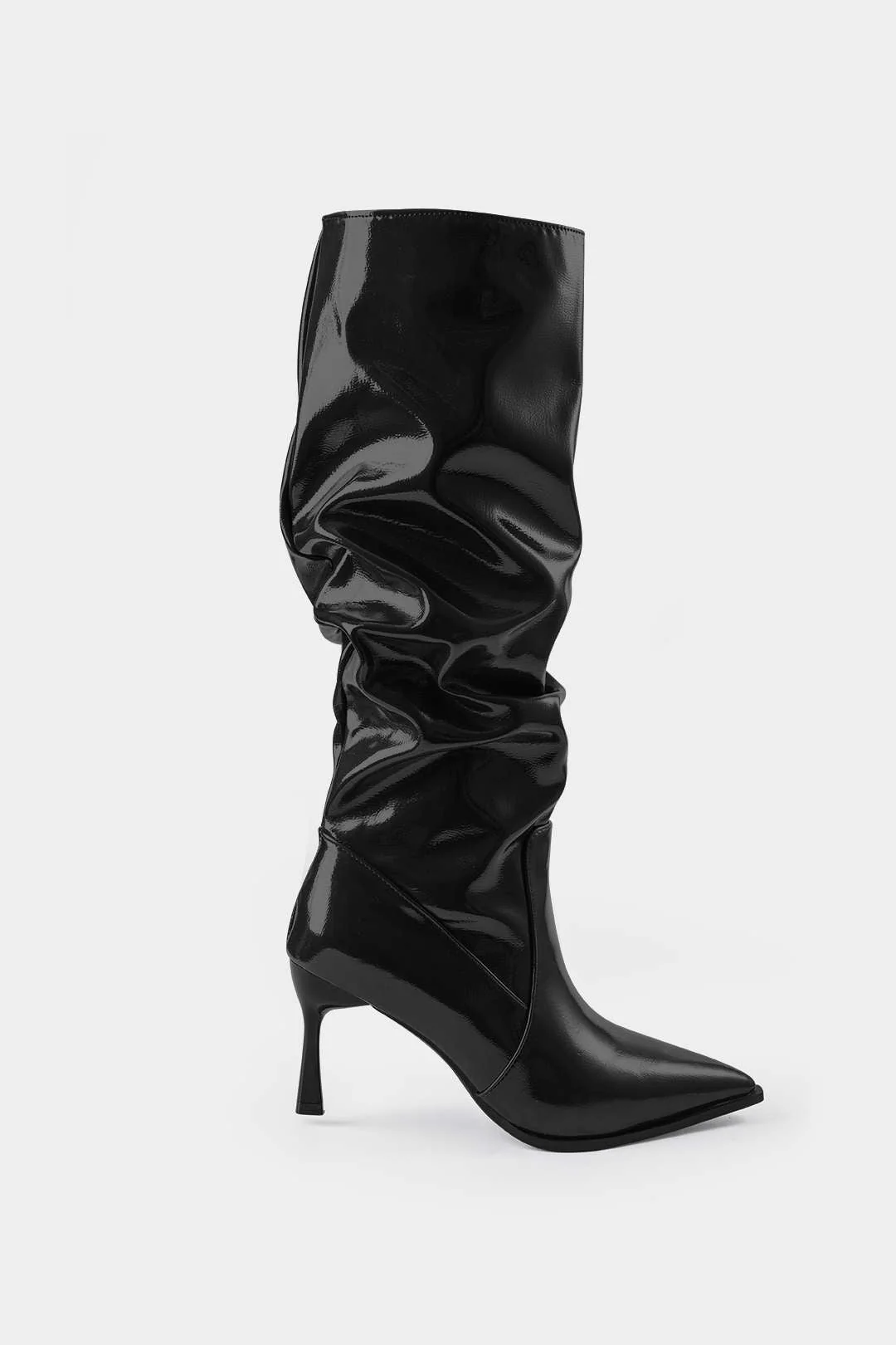 Botas de Cuero Sintético con Pliegues y Punta Afila - Image 7