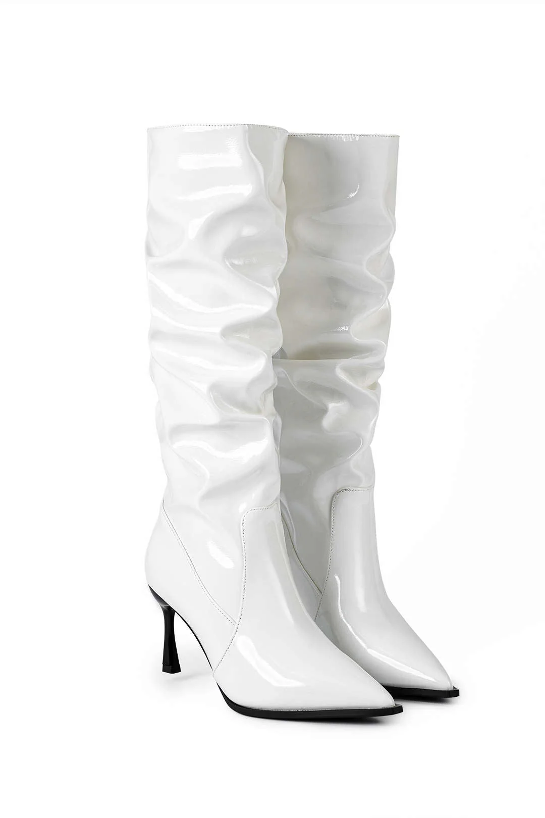 Botas de Cuero Sintético con Pliegues y Punta Afila - Image 8