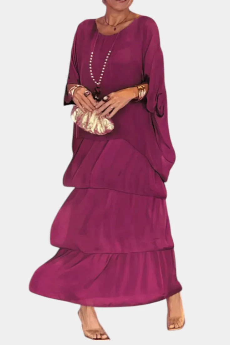 Caroline Vestido Maxi con Volantes y Mangas Murciélago - Image 8