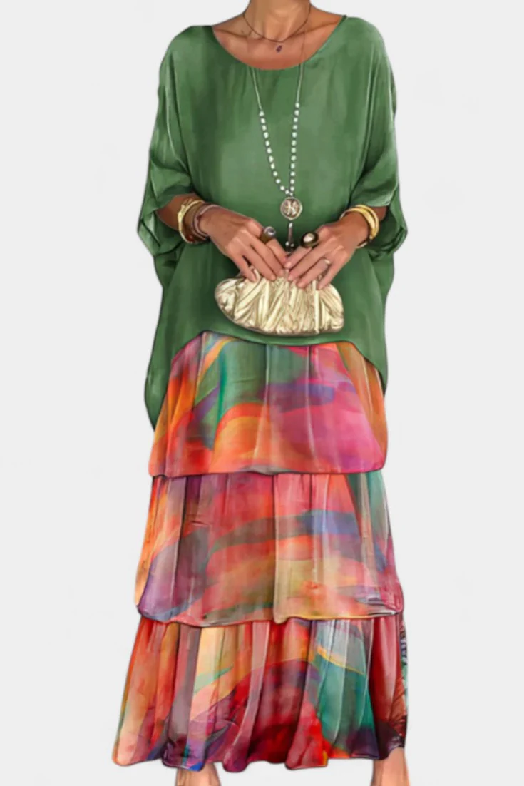 Caroline Vestido Maxi de Batwing con Estampado - Image 3