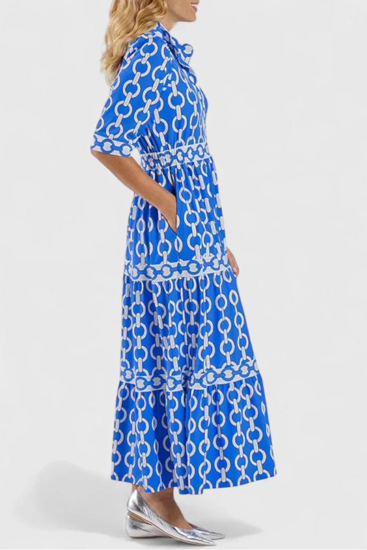 Casilda – Vestido Midi con Estampado de Cadenas - Image 2