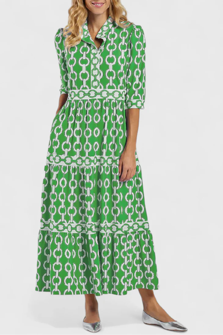 Casilda – Vestido Midi con Estampado de Cadenas - Image 5