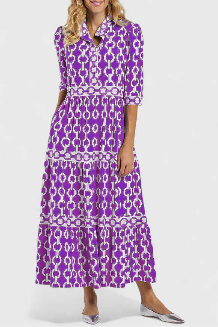 Casilda – Vestido Midi con Estampado de Cadenas - Image 6