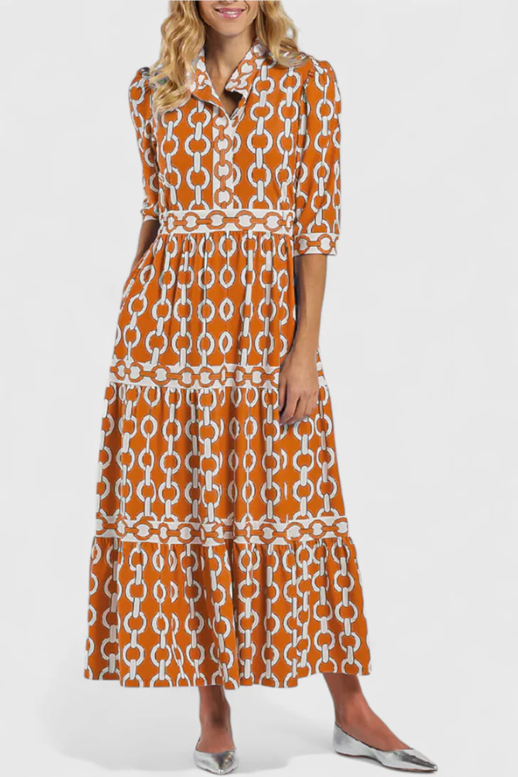 Casilda – Vestido Midi con Estampado de Cadenas - Image 7