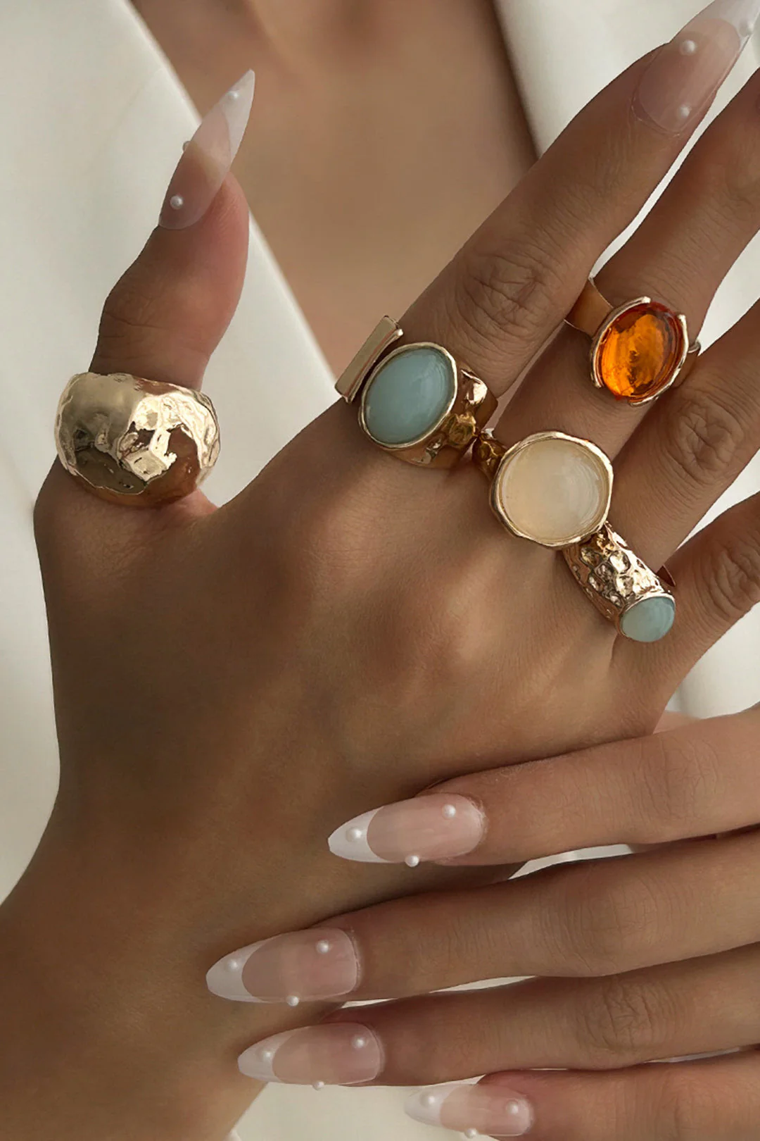 Conjunto de Anillos Abiertos con Strass - Image 3