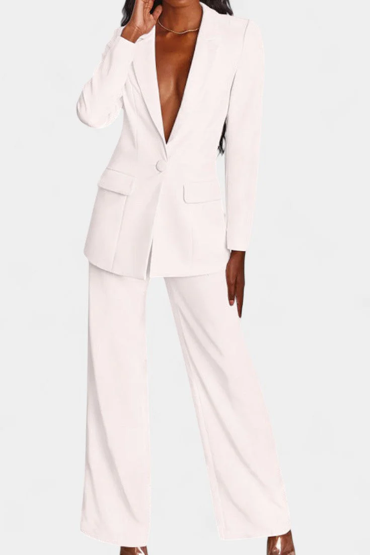 Marnie Conjunto de Blazer a Medida y Pantalones de Pierna Ancha - Image 10