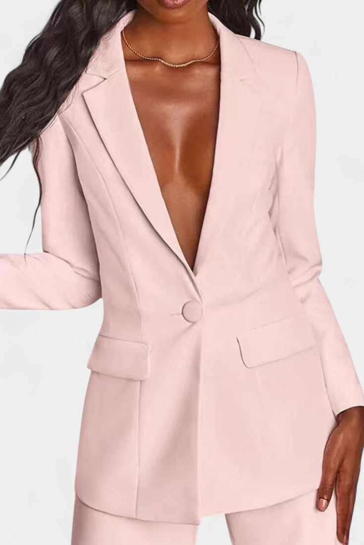Marnie Conjunto de Blazer a Medida y Pantalones de Pierna Ancha - Image 3