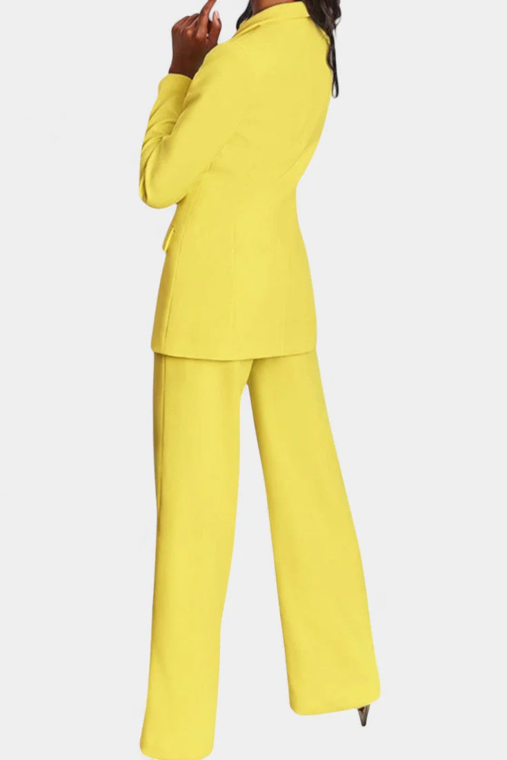 Marnie Conjunto de Blazer a Medida y Pantalones de Pierna Ancha - Image 5