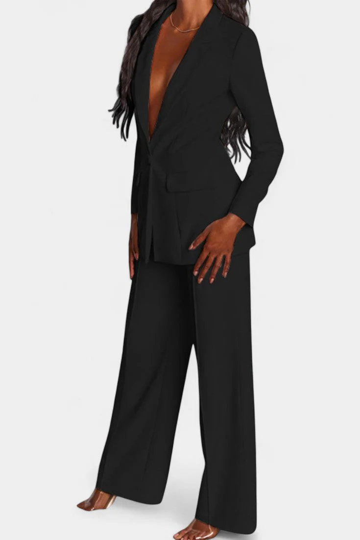 Marnie Conjunto de Blazer a Medida y Pantalones de Pierna Ancha - Image 6