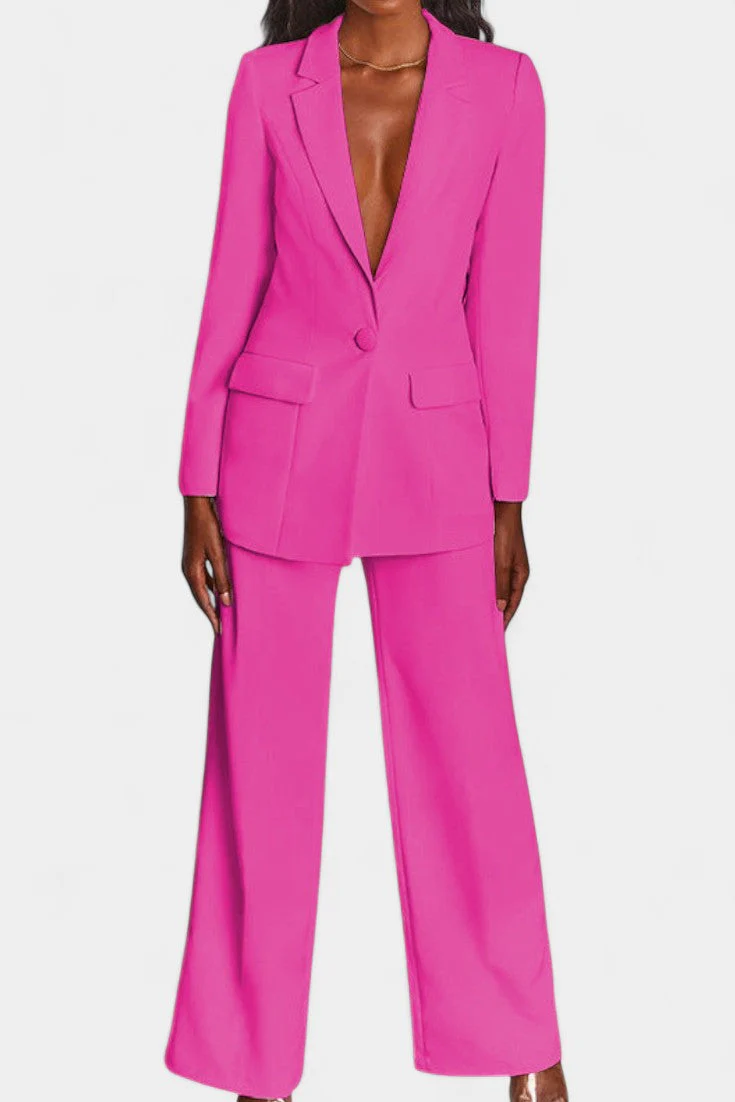 Marnie Conjunto de Blazer a Medida y Pantalones de Pierna Ancha - Image 9