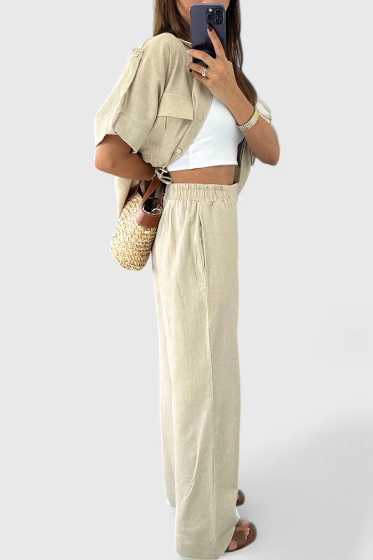 Lani Conjunto de Camisa y Pantalones de Dos Piezas Relaxed - Image 10