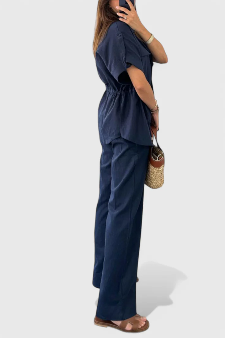 Lani Conjunto de Camisa y Pantalones de Dos Piezas Relaxed - Image 3