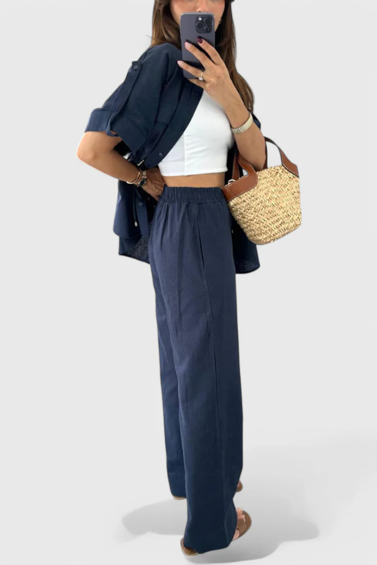 Lani Conjunto de Camisa y Pantalones de Dos Piezas Relaxed - Image 4