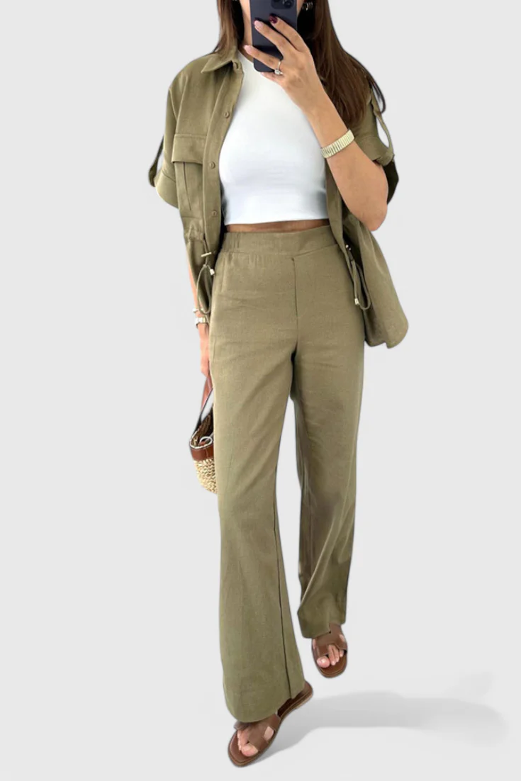 Lani Conjunto de Camisa y Pantalones de Dos Piezas Relaxed - Image 5