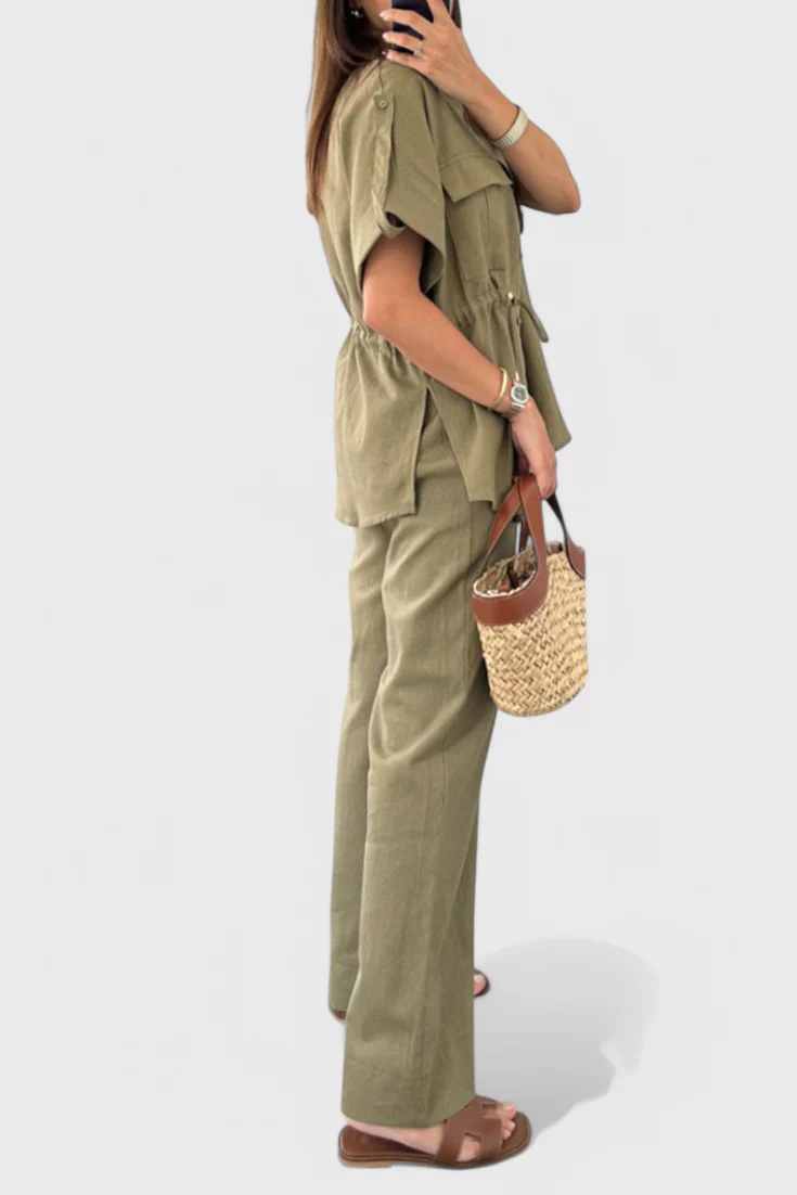Lani Conjunto de Camisa y Pantalones de Dos Piezas Relaxed - Image 6
