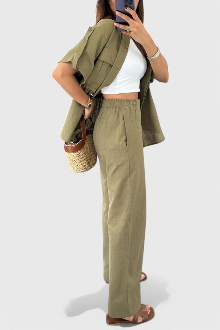 Lani Conjunto de Camisa y Pantalones de Dos Piezas Relaxed - Image 7