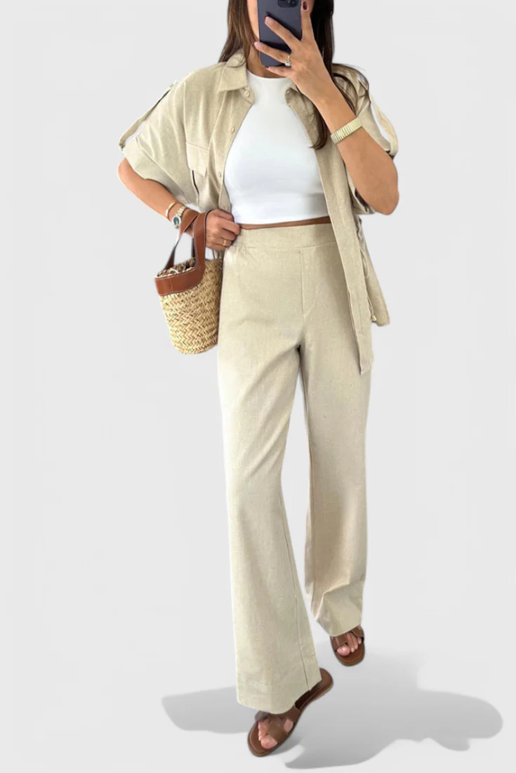Lani Conjunto de Camisa y Pantalones de Dos Piezas Relaxed - Image 8