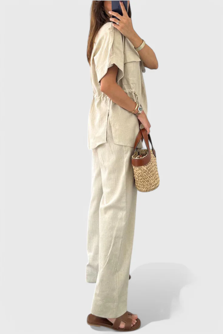 Lani Conjunto de Camisa y Pantalones de Dos Piezas Relaxed - Image 9