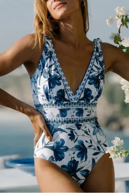 Ahria Conjunto de Traje de Baño de Una Pieza Floral - Image 8