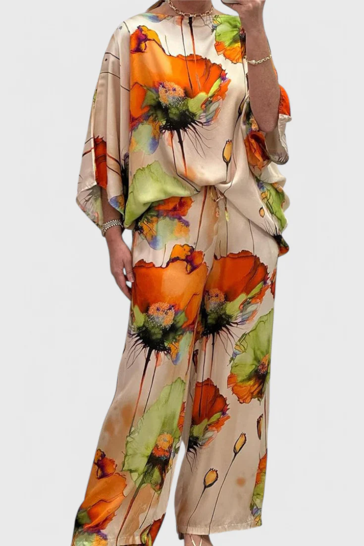 Karoline Conjunto Floral de Dos Piezas con Ajuste Relajado - Image 2