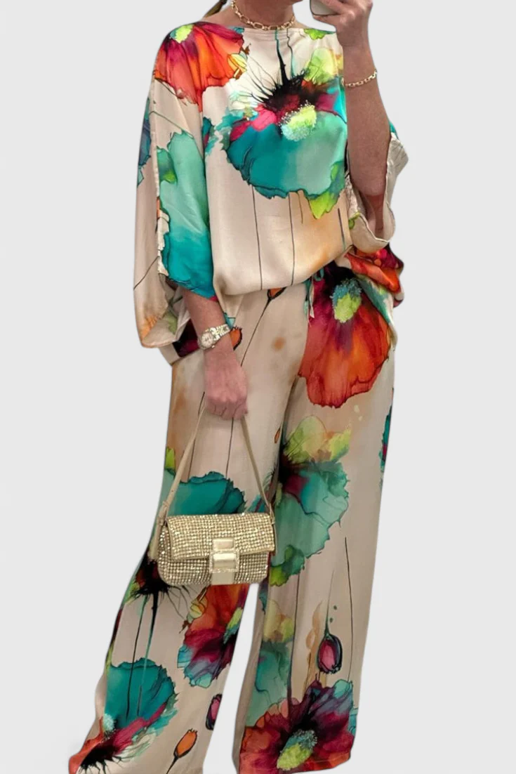 Karoline Conjunto Floral de Dos Piezas con Ajuste Relajado - Image 7
