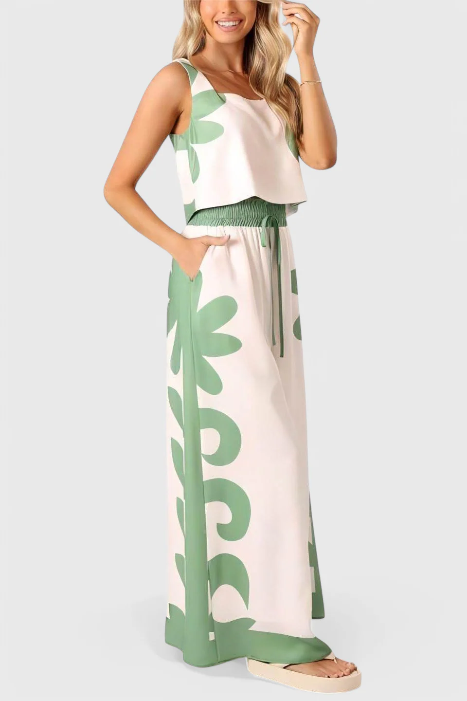 Serafina Conjunto Sin Mangas Floral Boho - Image 4