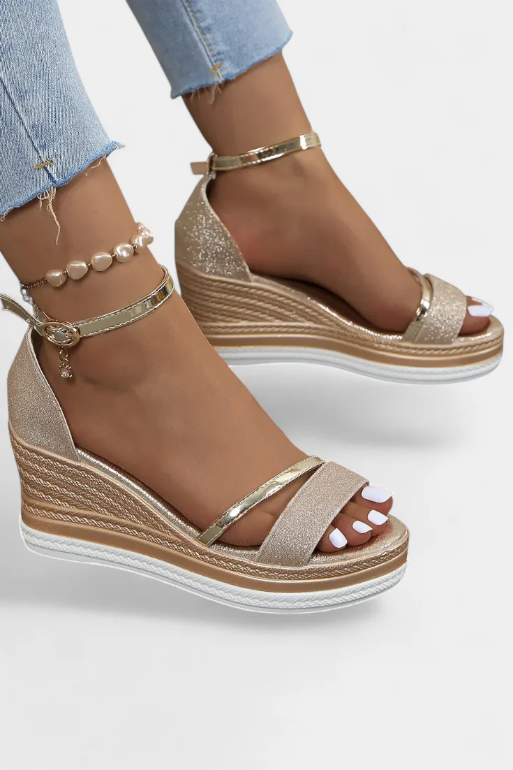 Corinne Sandalias Ortopédicas con Plataforma Wedge y Acabado Brillante - Image 10