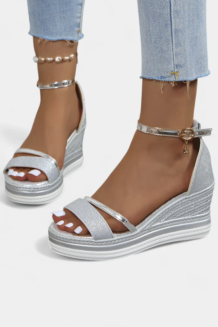 Corinne Sandalias Ortopédicas con Plataforma Wedge y Acabado Brillante - Image 11
